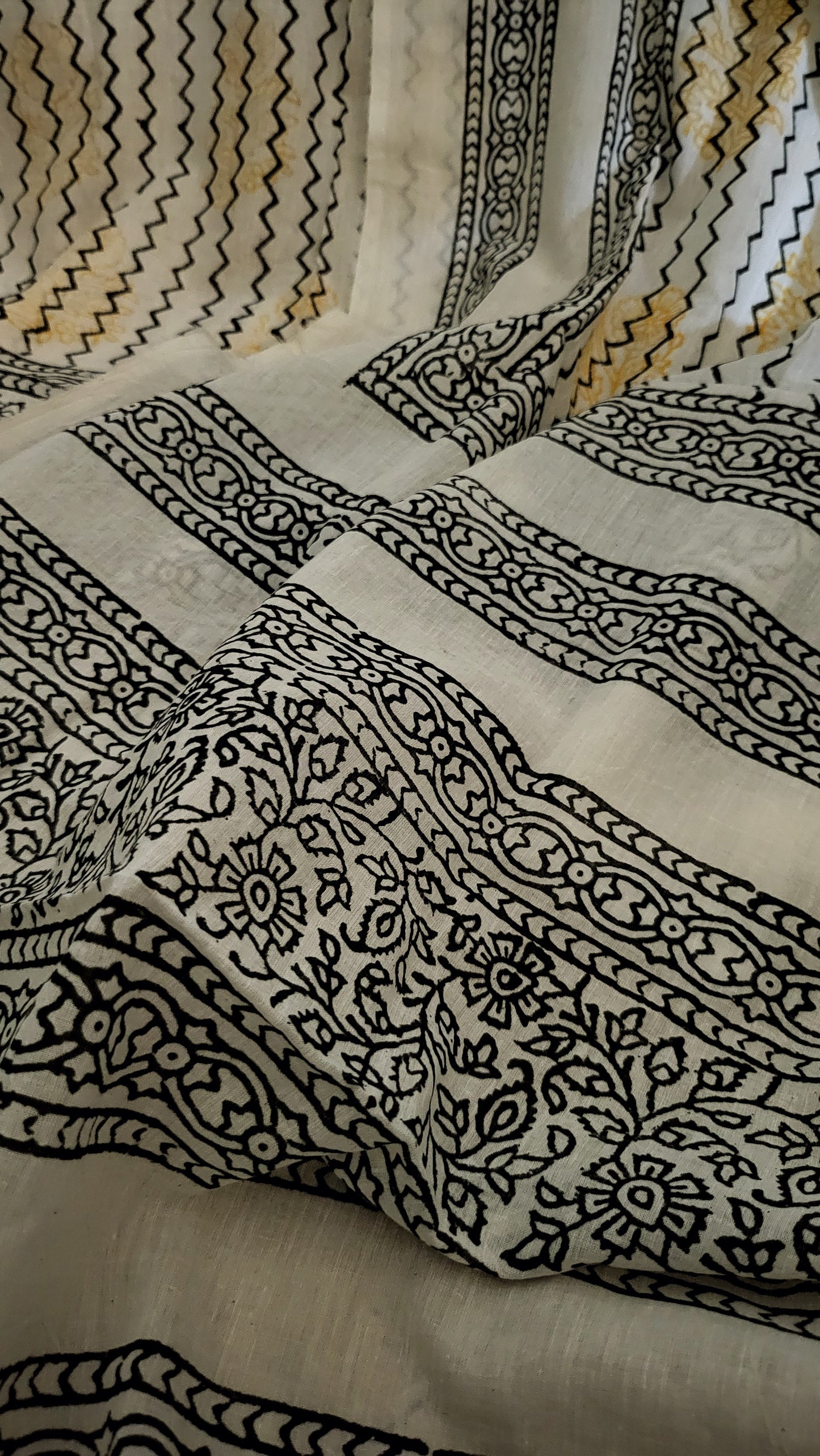 Block printed : suit