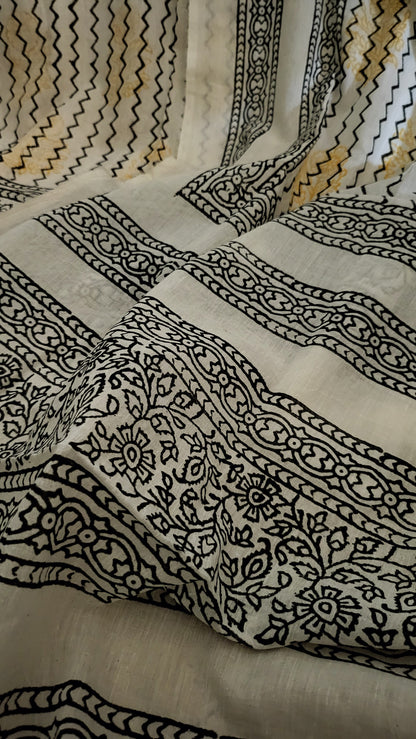 Block printed : suit