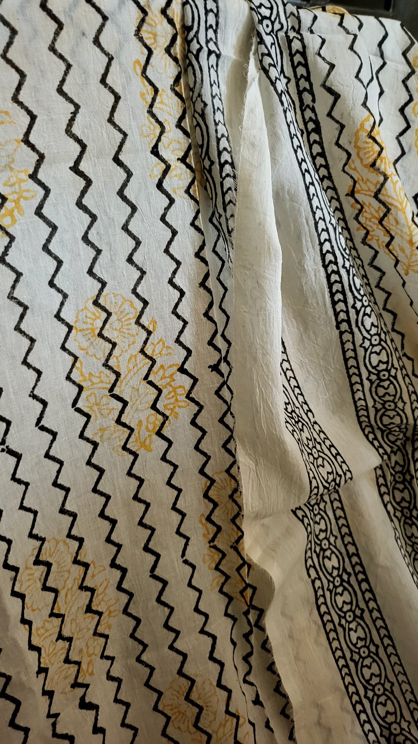 Block printed : suit