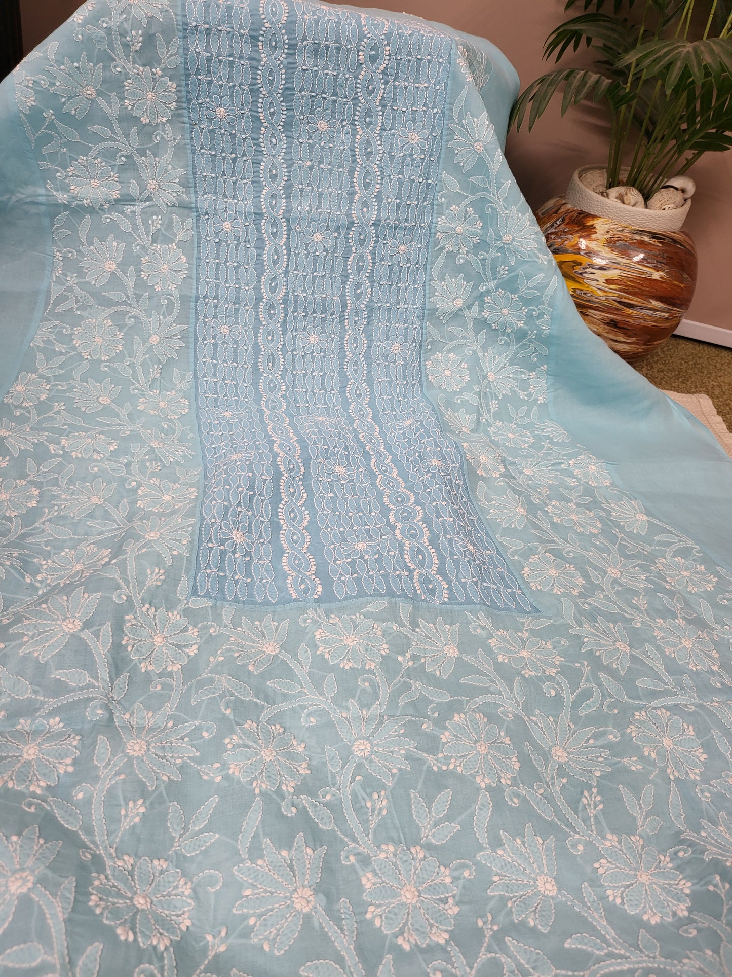 Chikankari shirt : Centre panel