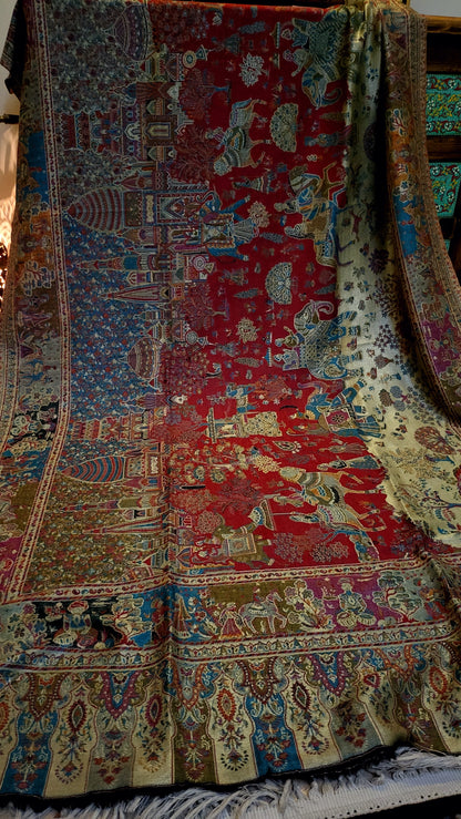 Reversible Shikargah : Toosh shawl