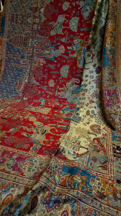 Reversible Shikargah : Toosh shawl
