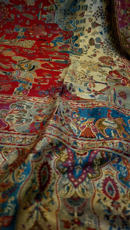 Reversible Shikargah : Toosh shawl