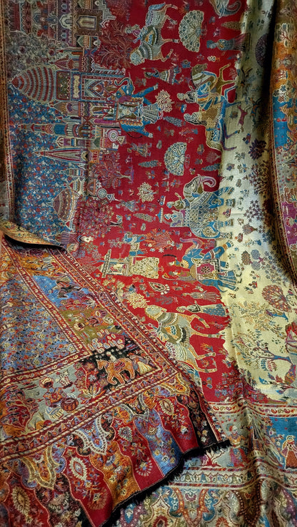 Reversible Shikargah : Toosh shawl
