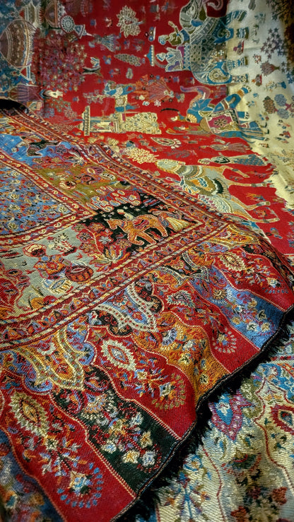 Reversible Shikargah : Toosh shawl