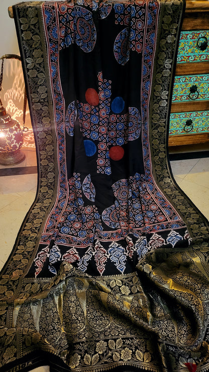 Ajrak silk Dupata