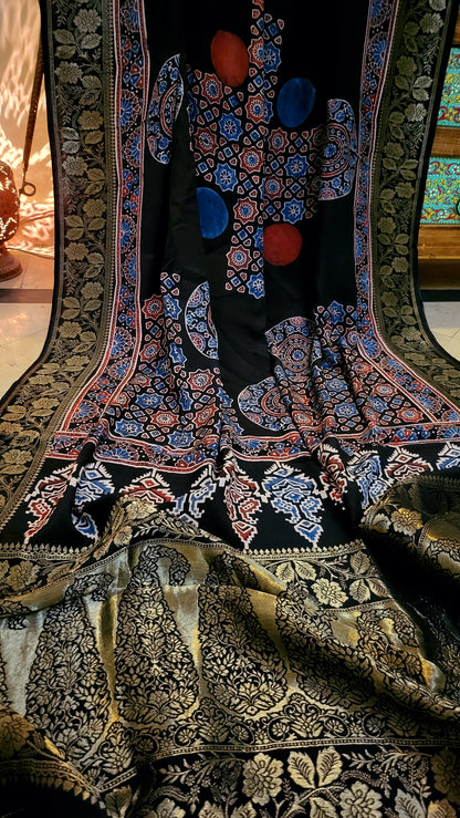 Ajrak silk Dupata