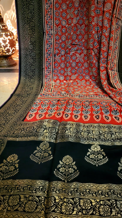Ajrak silk Dupatta
