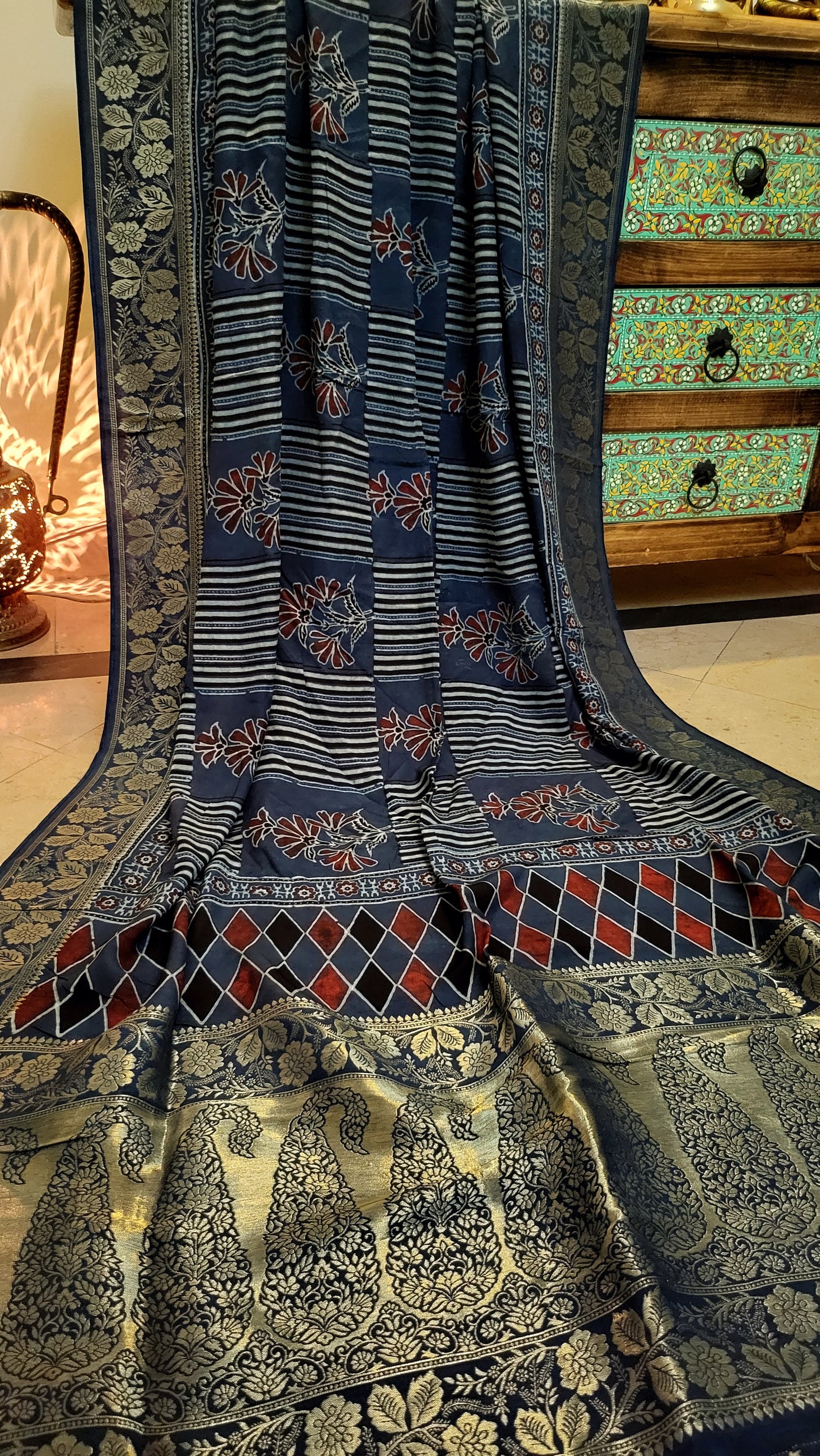 Ajrak silk Dupata