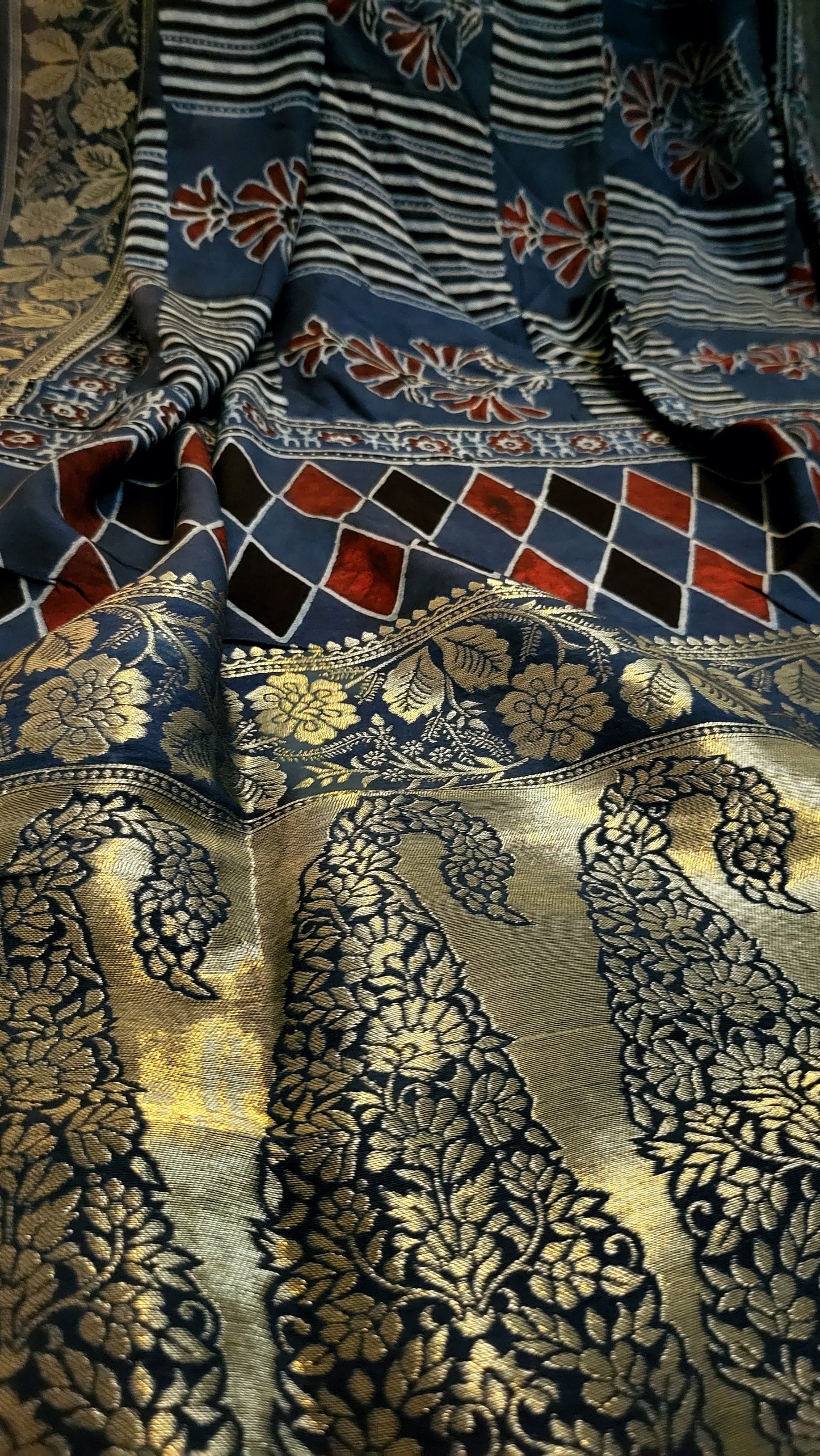 Ajrak silk Dupata