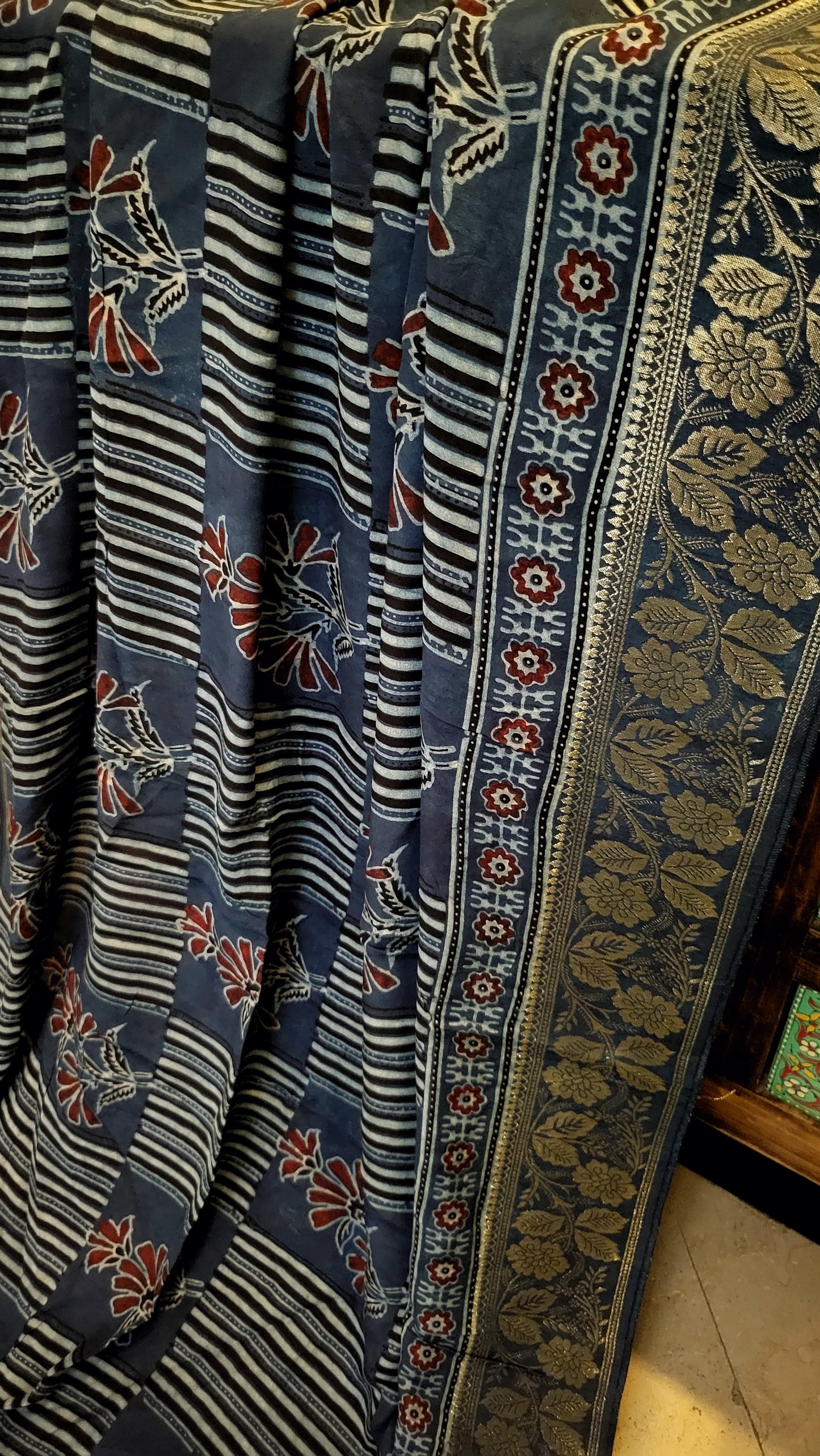 Ajrak silk Dupata