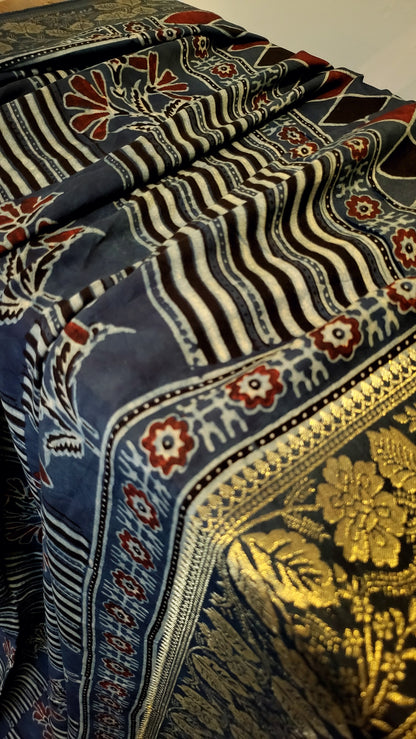 Ajrak silk Dupata