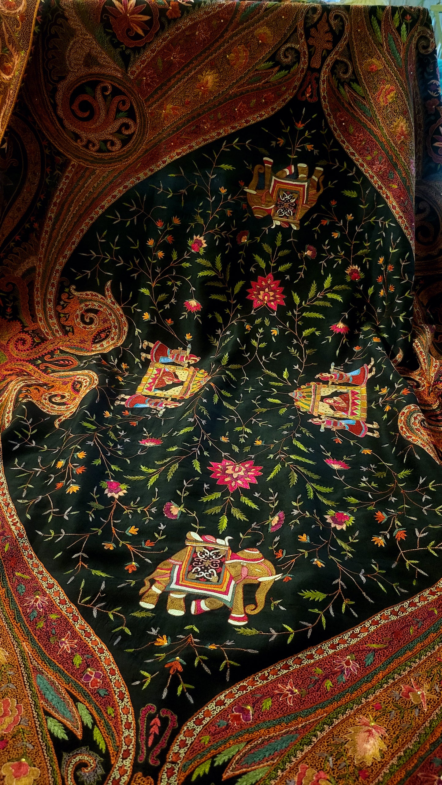 Luxury shawl : Silk kalamkar shawl