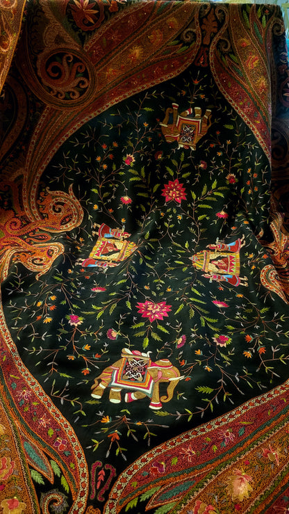 Luxury shawl : Silk kalamkar shawl