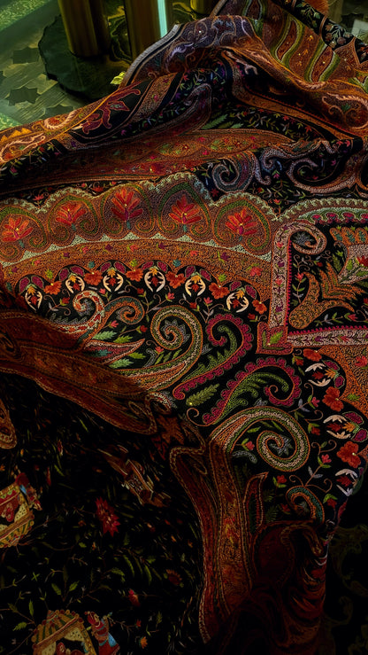 Luxury shawl : Silk kalamkar shawl