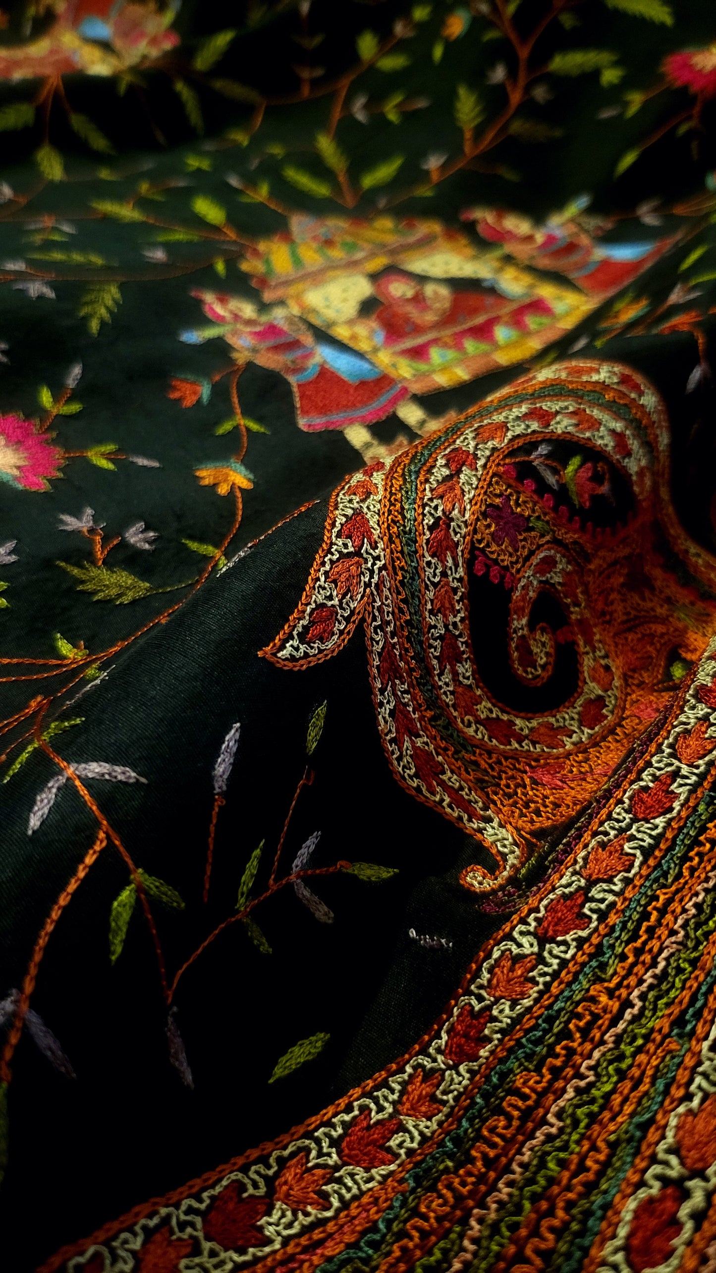 Luxury shawl : Silk kalamkar shawl