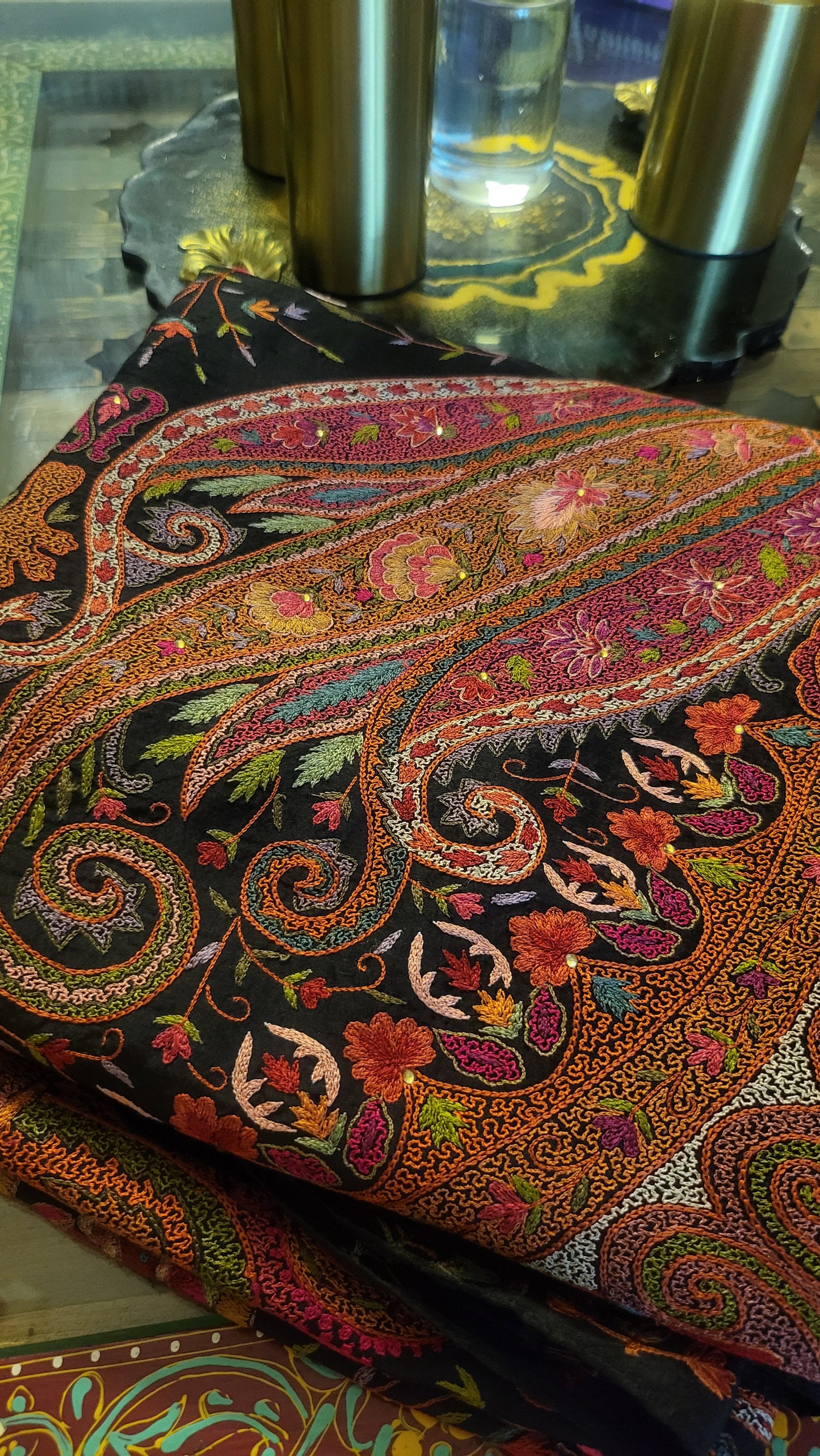 Luxury shawl : Silk kalamkar shawl