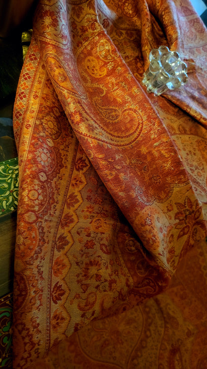 THE OG ORANGE SHAWL : Reversible moonlight kaani