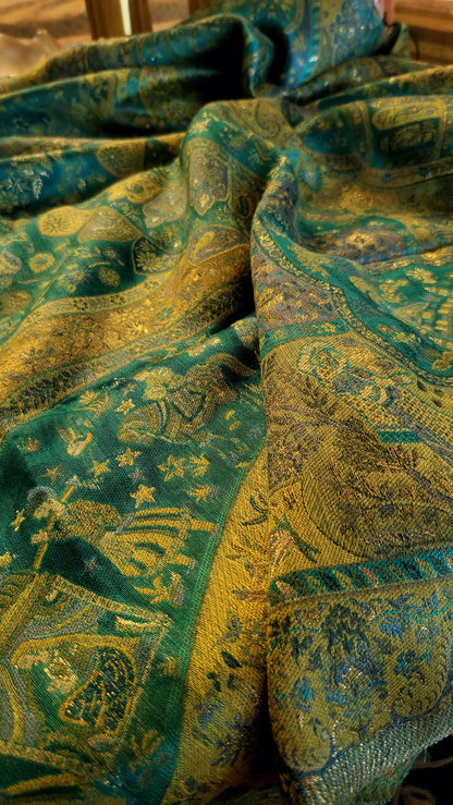 Shikargah silk kaani : shawl