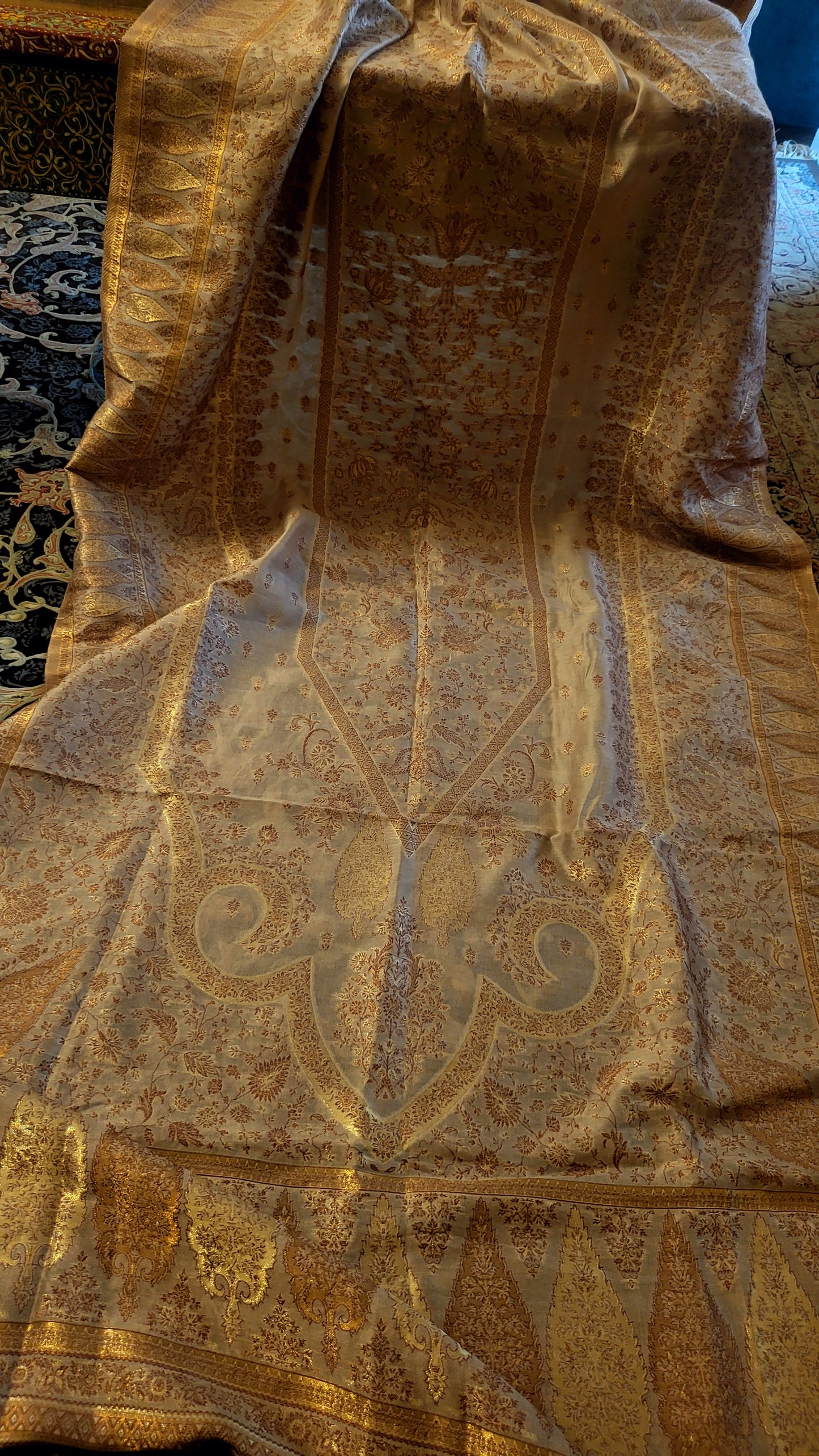 Gold royality: silk kaani shawl