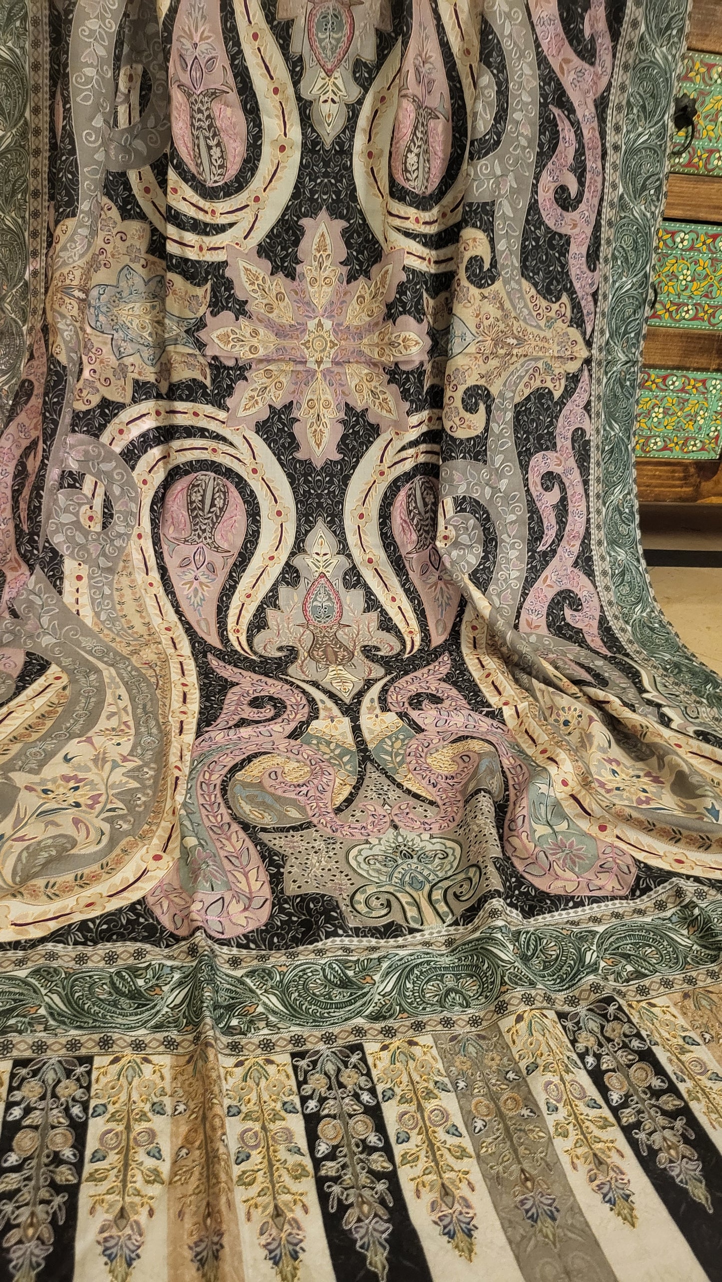 Kalamkari reelkaar shawl : Pashmina