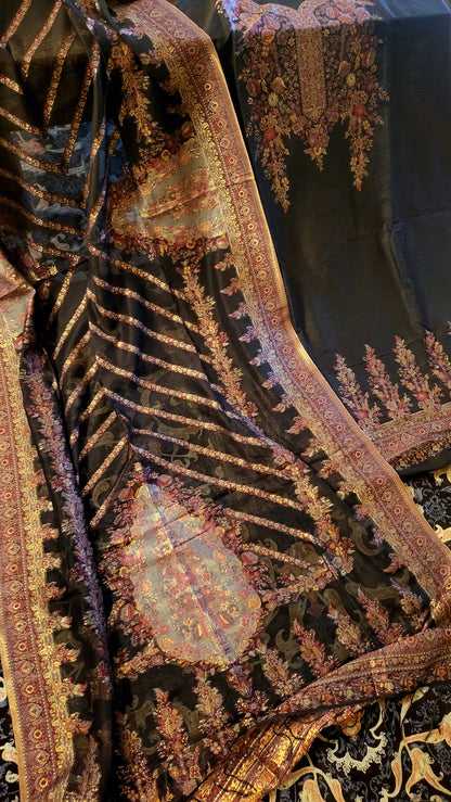 Silk kaani suit: Three piece