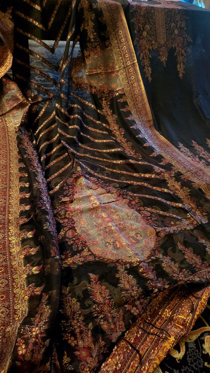 Silk kaani suit: Three piece