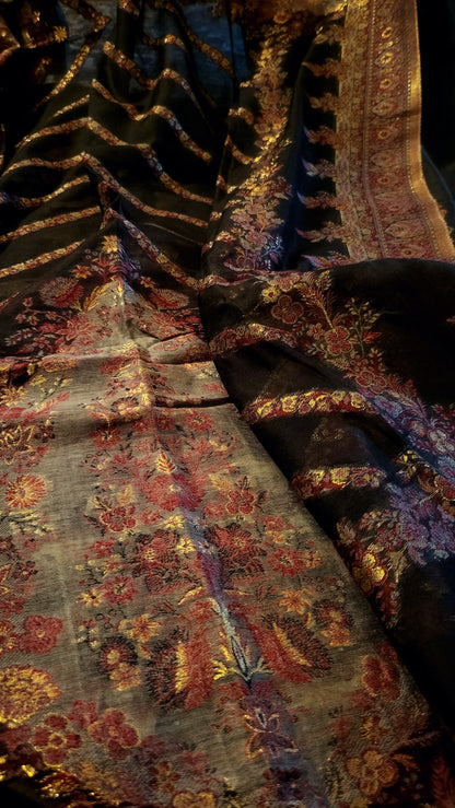 Silk kaani suit: Three piece