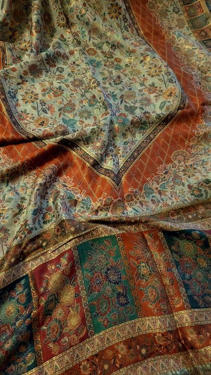 Silk kaani suit: Three piece