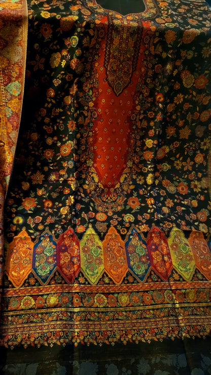 Silk kaani suit: Three piece