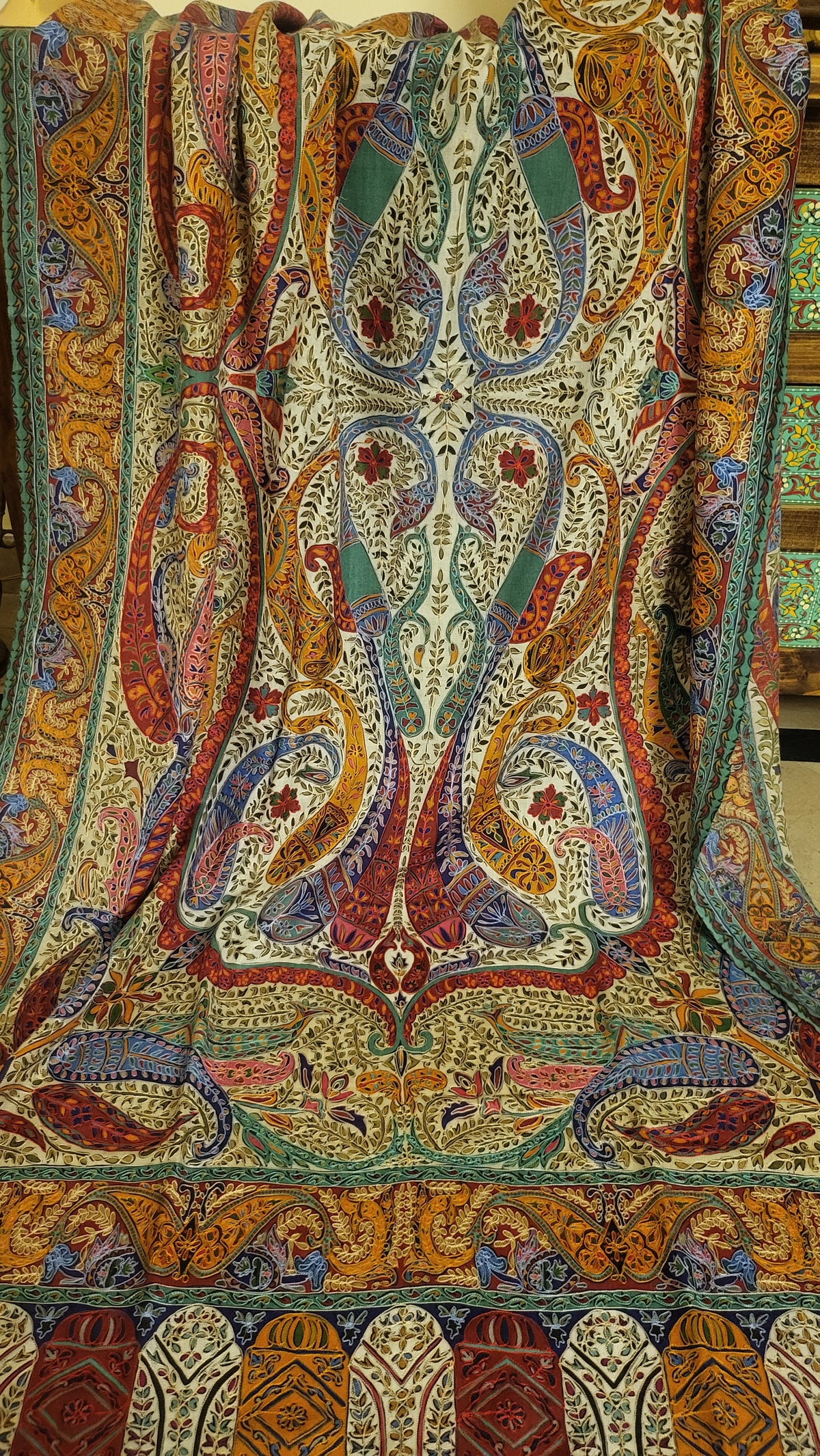 Reelkaar kalamkar : pashmina shawl