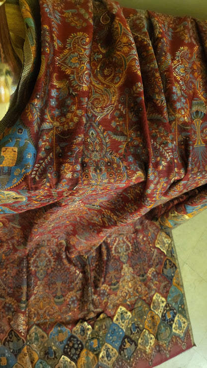 Maroon : silk kaani dupata