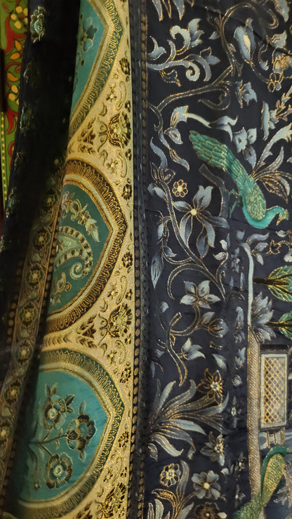 Meenakari shawl : kalamkar silk