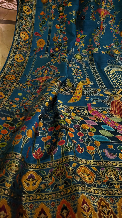 Meena kari shawl: kalamkar Design
