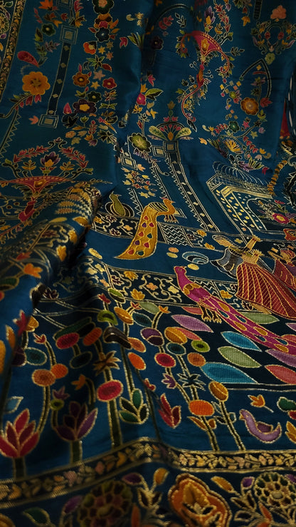 Meena kari shawl: kalamkar Design