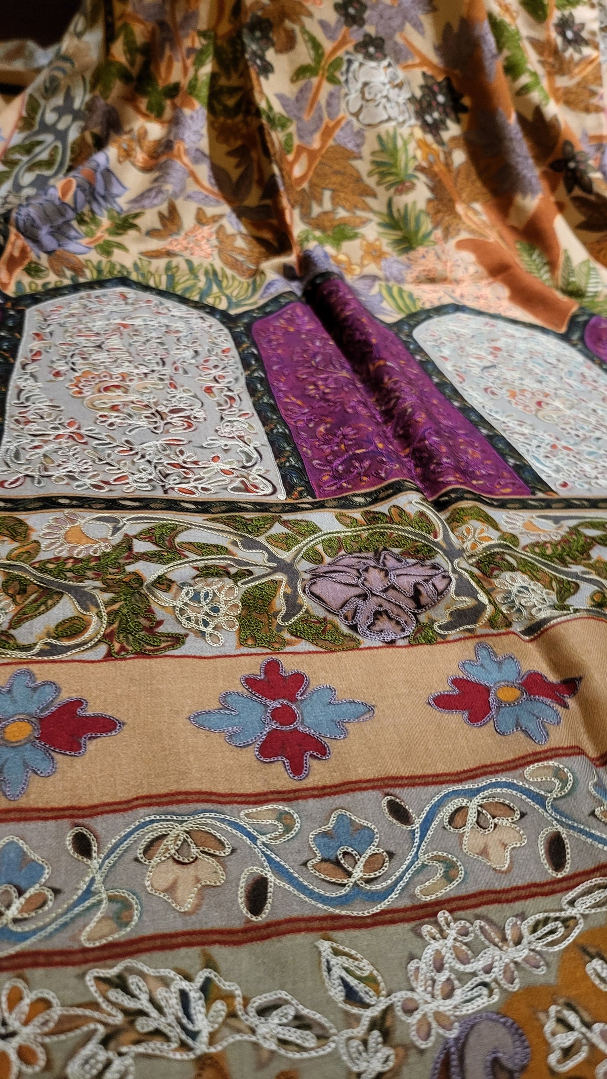 Tree of life : Reelkaar kalamkar shawl