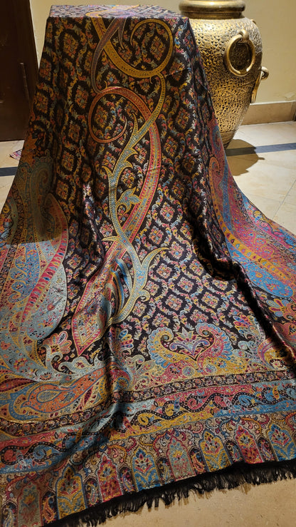 Gandhara reversible kaani : Pashmina moonlight