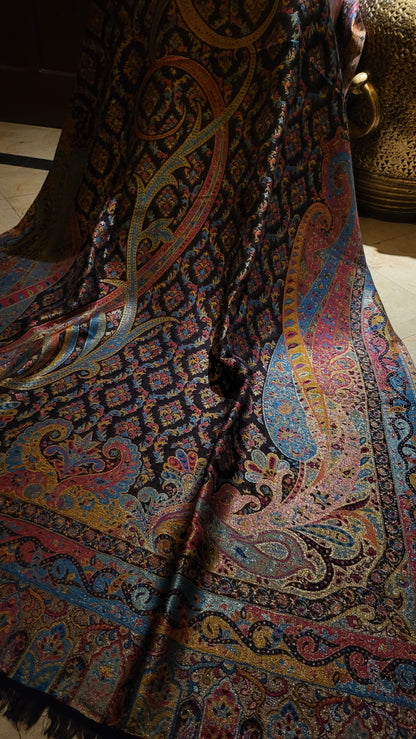 Gandhara reversible kaani : Pashmina moonlight