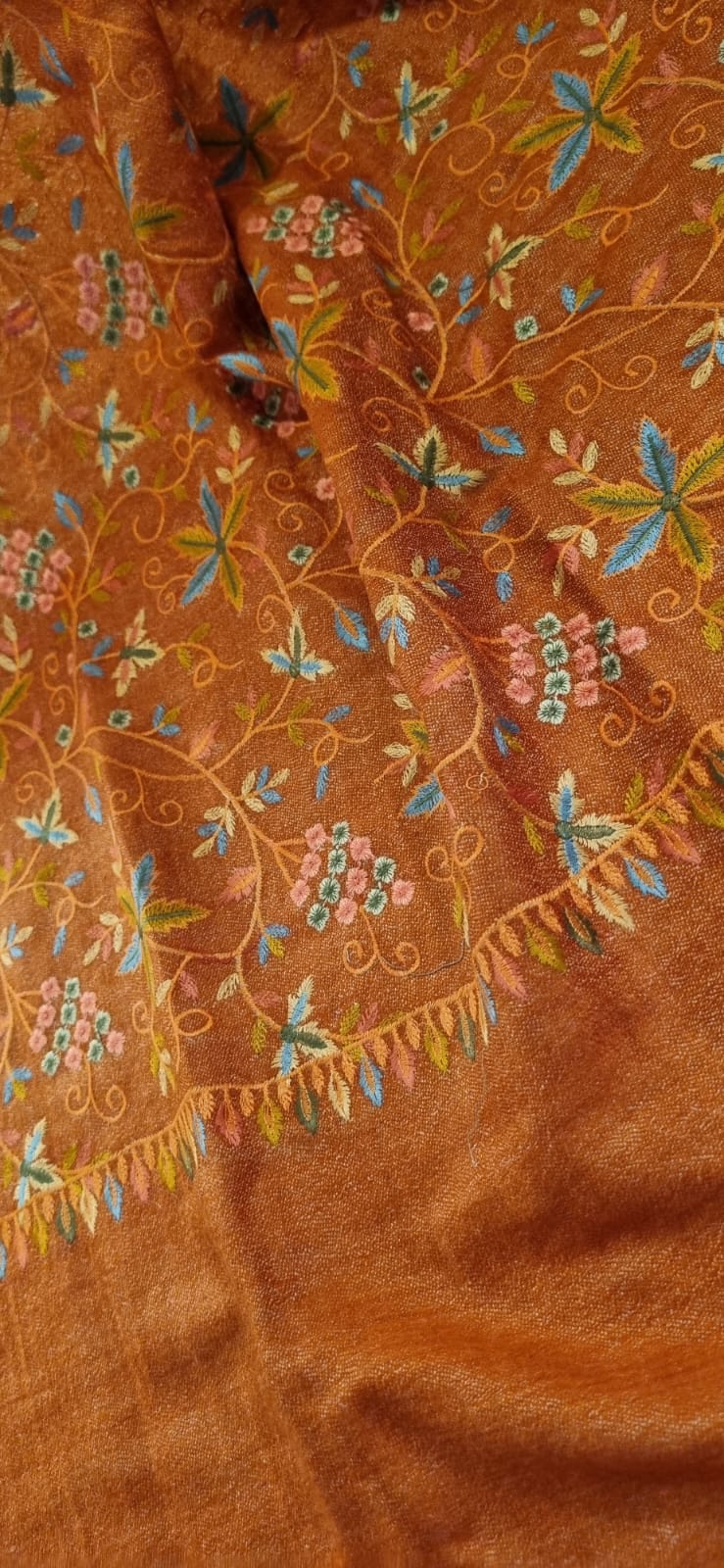 Papermachi embroidered reversible shawl: toosh