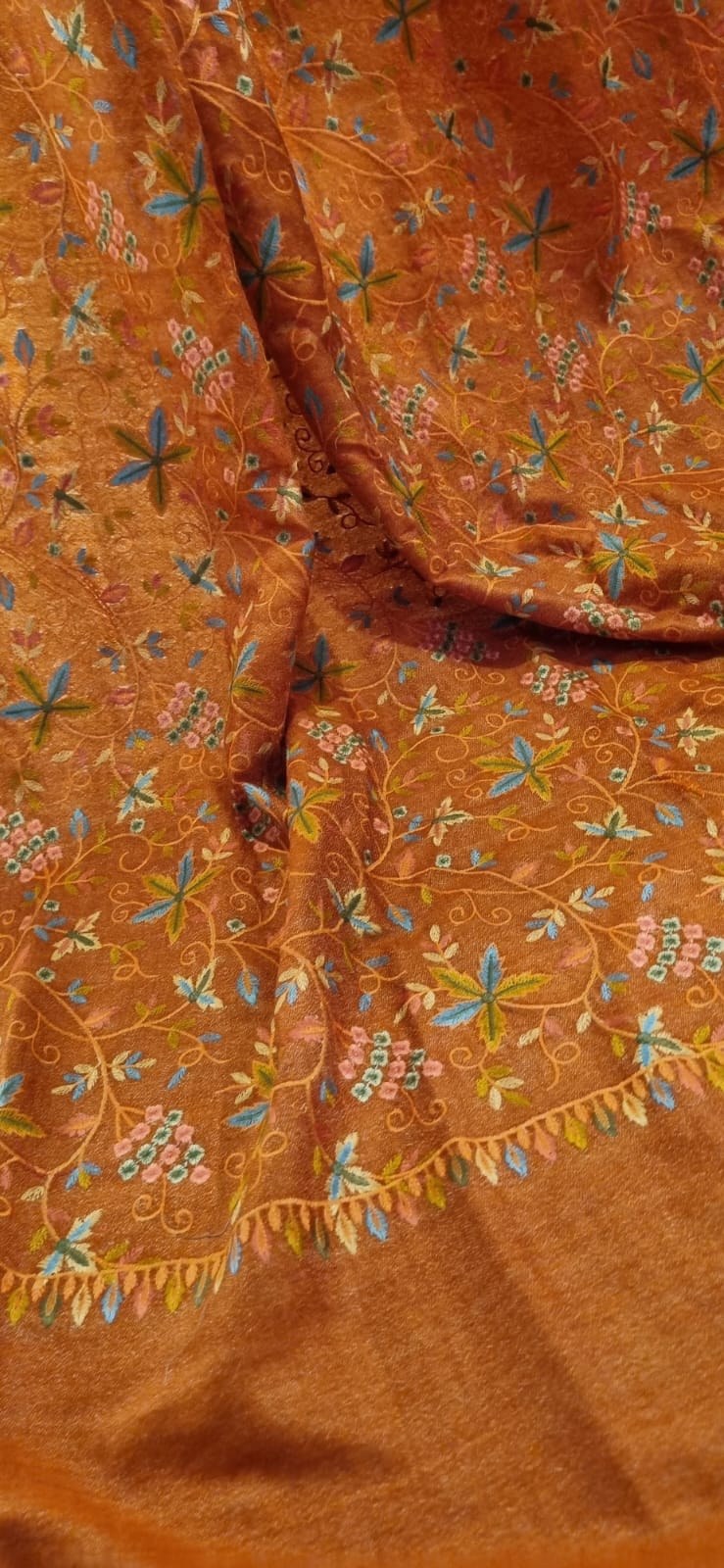 Papermachi embroidered reversible shawl: toosh