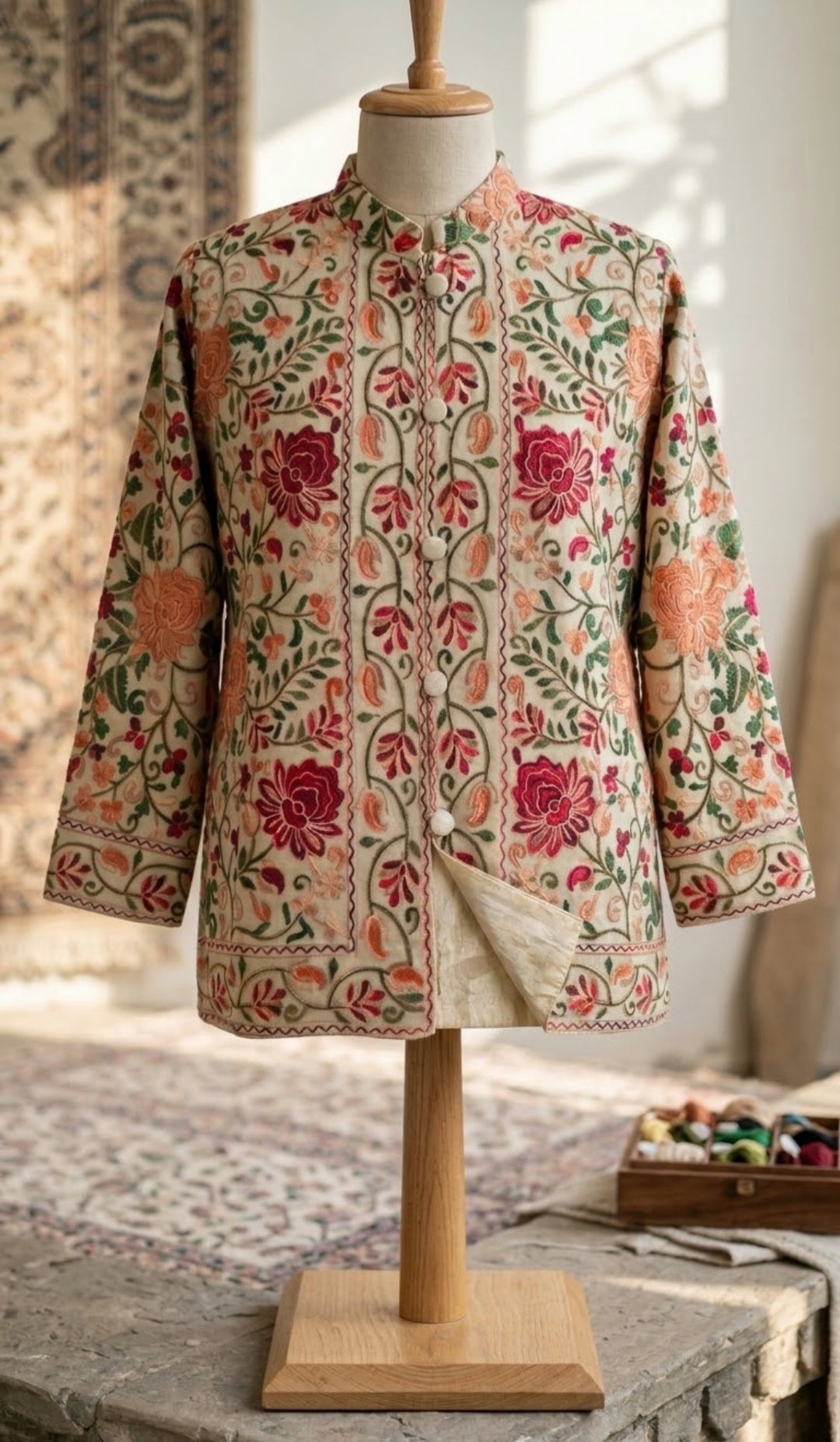 Embroidered coat: Pashmina