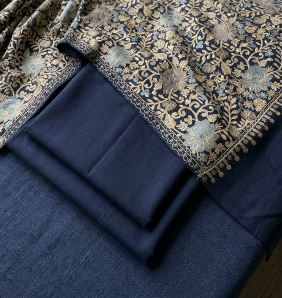 Embroidered three piece: Pashmina
