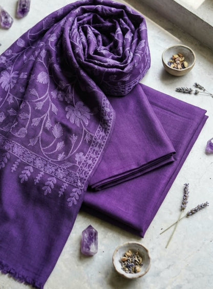 Embroidered three piece: Pashmina