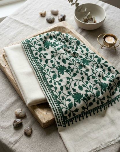 Embroidered three piece: Pashmina