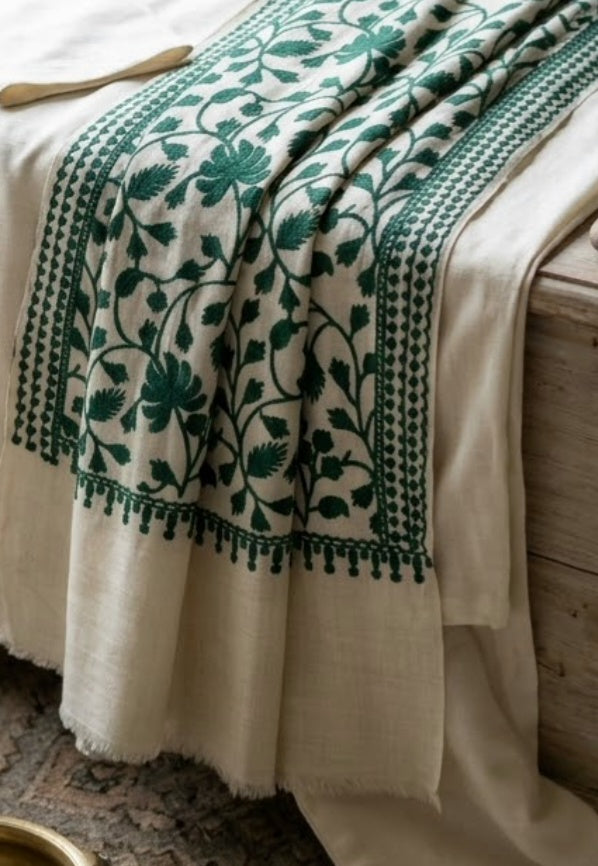 Embroidered three piece: Pashmina