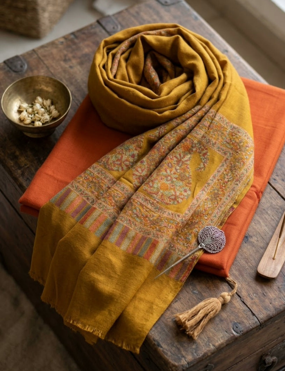 Kaani three piece: Pashmina