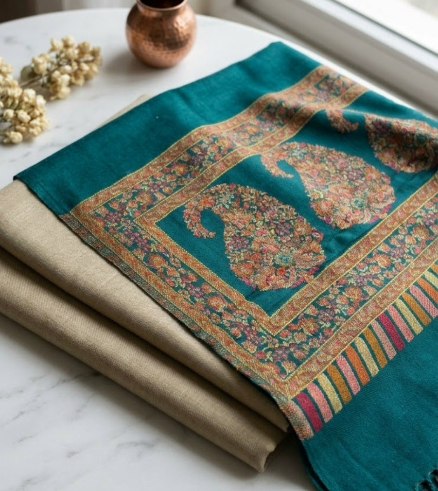 Kaani three piece: Pashmina