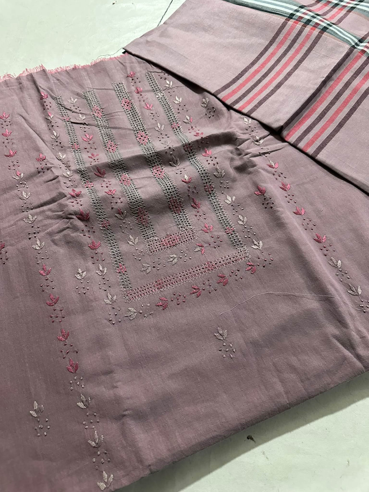Khaddar suit: Hand made