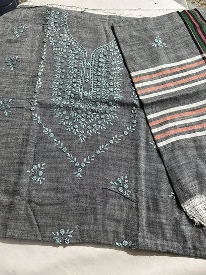 Khaddar suit: Hand made