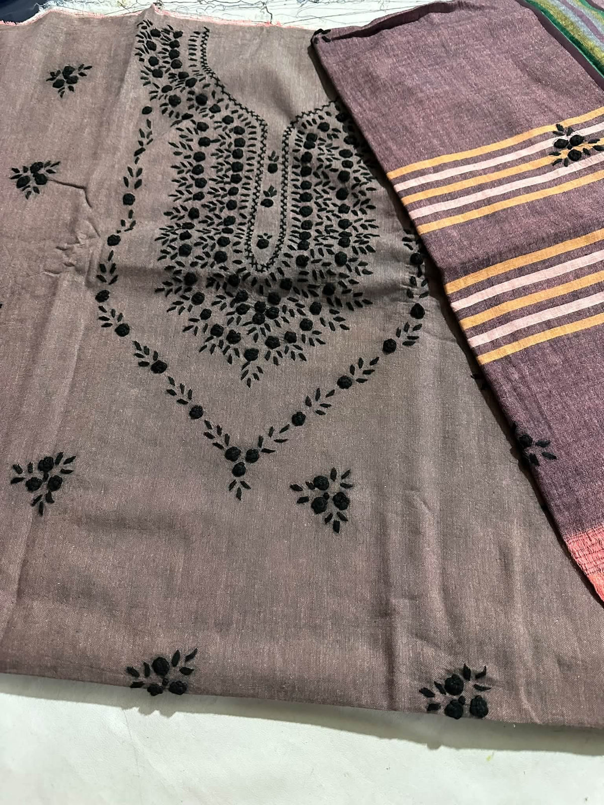 Khaddar suit: Hand made